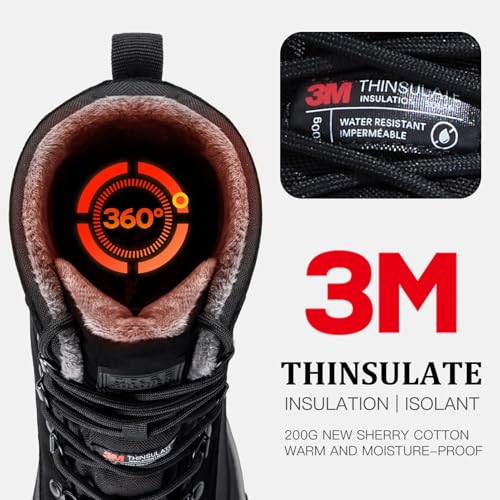 FREE SOLDIER Snow Boots for Men Waterproof Slip Resistant Velvet Lined Outdoor Warm Insulated Winter Ankle Boots for Cold Wheather3