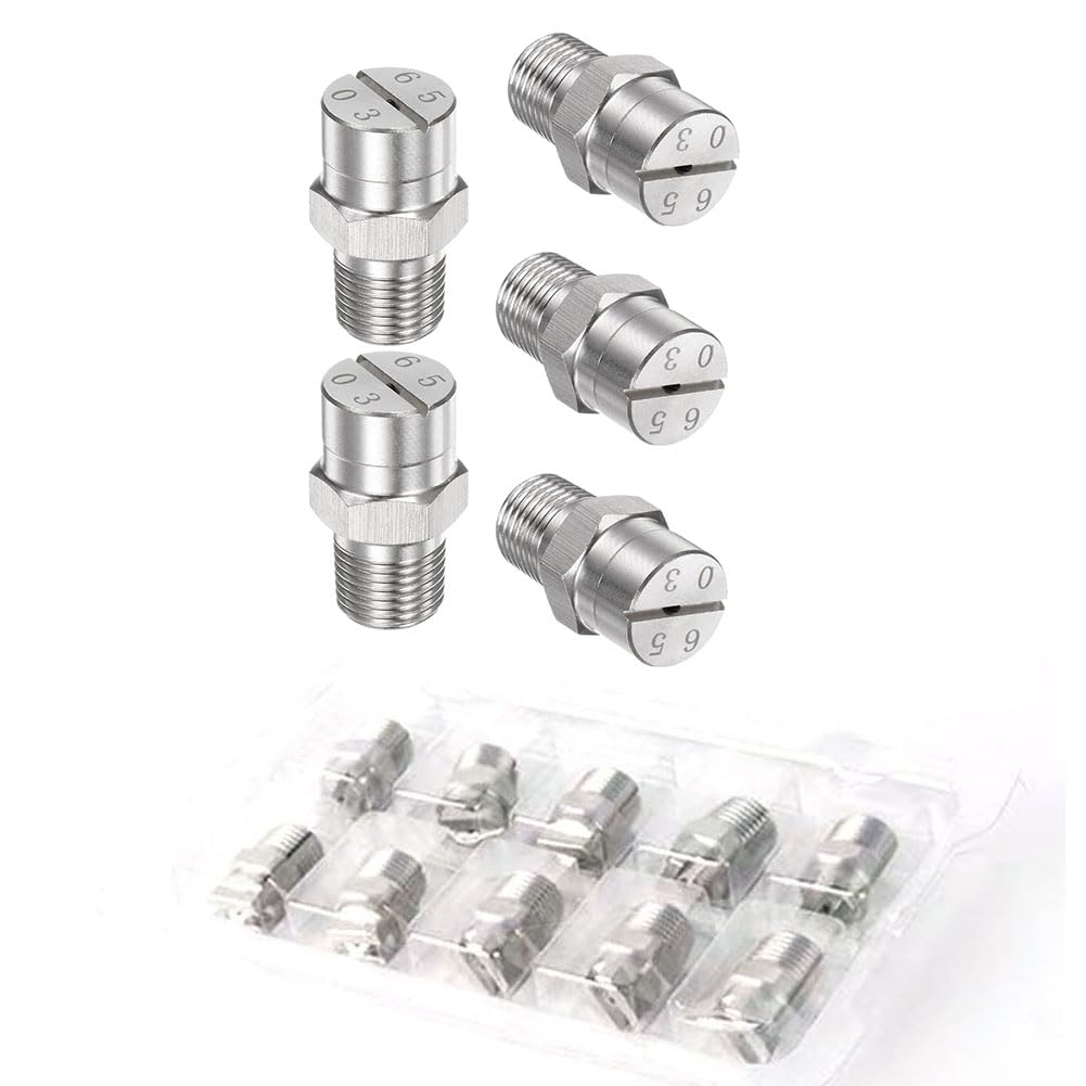 BTYQKZVPM Pressure Washer Nozzles， Pressure Washer Nozzles Flat Fan 304 Stainless Steel PC Of 5(1/4 External Thread 12.5mm (Bore Diameter 2.0mm),95°)
