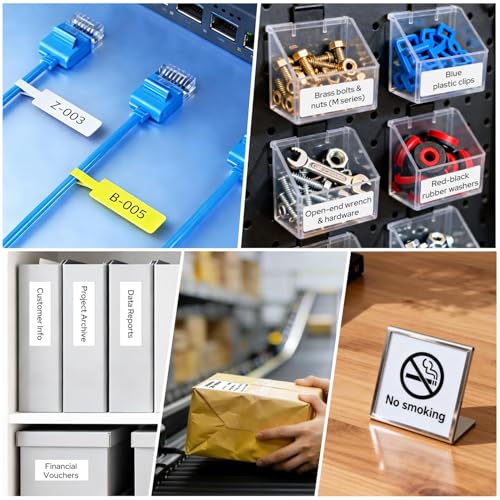 Image of Makeid D50 Industrial Label Printer, Desktop Label Maker 2 inch Print Head, Mobile APP & PC Editor Compatible, 2600mAh Li-ion Battery, Come with 1.97 inch W x 26.24ft L Label Heavy-Duty Labeler for Job Sites