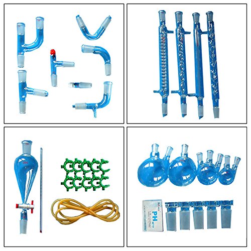 Glaswaren-Set für ätherische Öle, Dampfdestillation, organische Chemie, Glaswaren, komplettes Set mit 24/40 Gelenktrichter