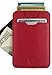 Vaultskin CHELSEA Slim Minimalist Front Pocket Leather Wallet with RFID Blocking for Men with Gift Box (Carmine Red)