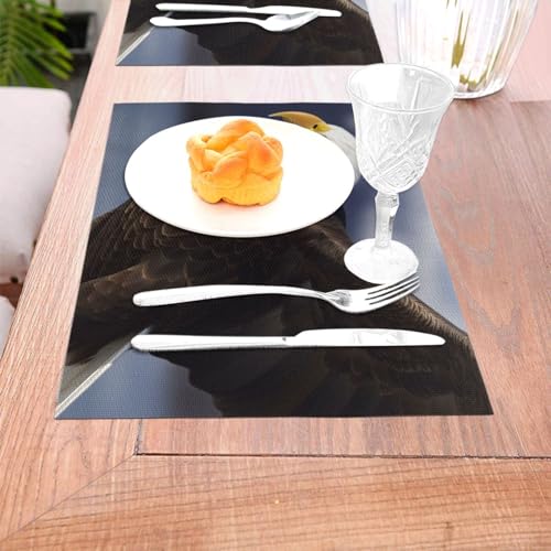 Set de table PVC aigle blanc lavable lot de 4 pour cuisine