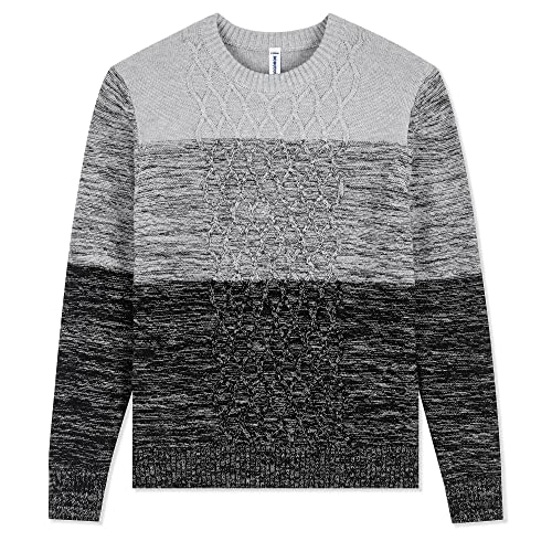 Image of BOBOYOYO Boys Sweaters 100% Cotton Cable Knit Kids Sweater Striped Pullover