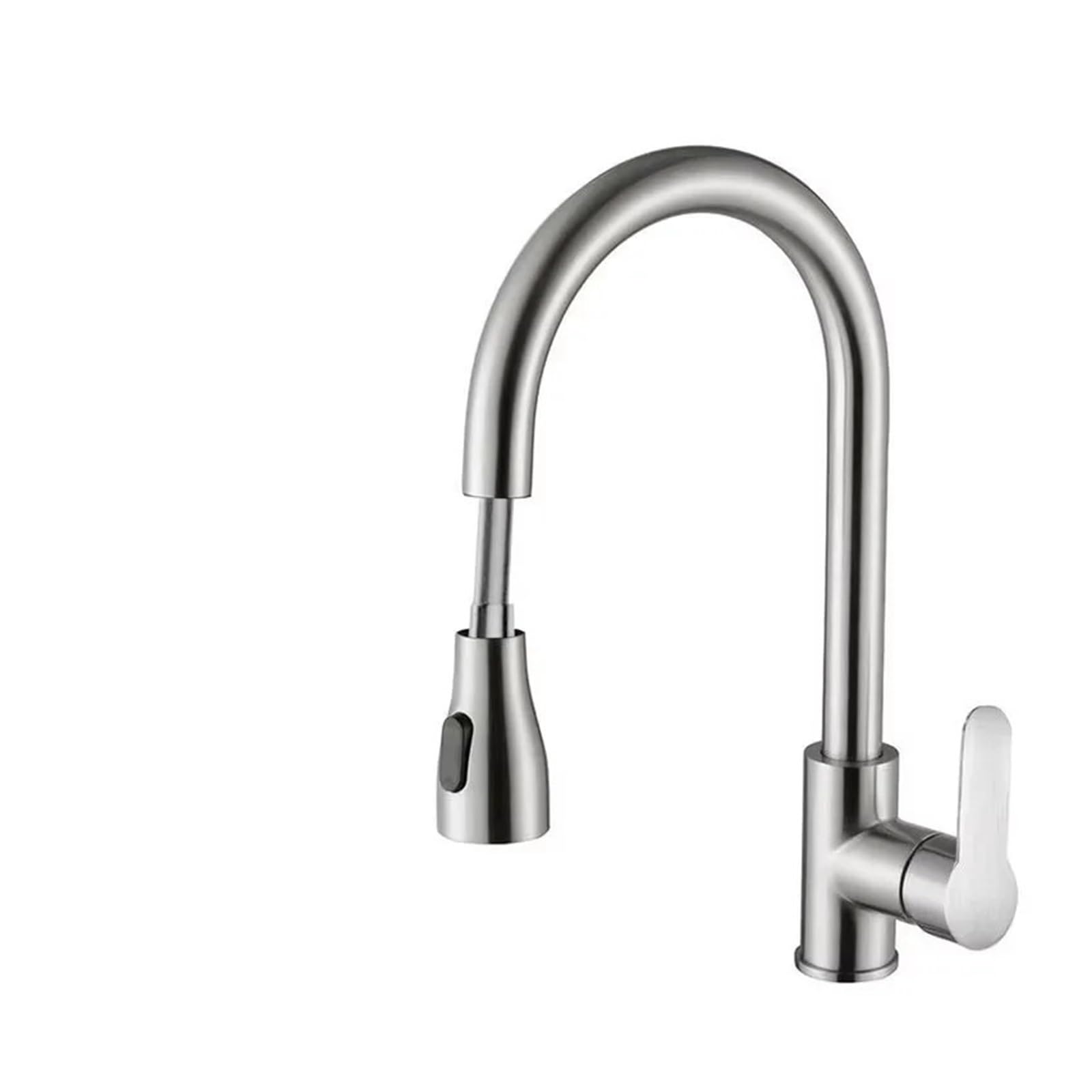 Mitigeur cuisine extractible en acier brossé pour un nettoyage facile de grand évier