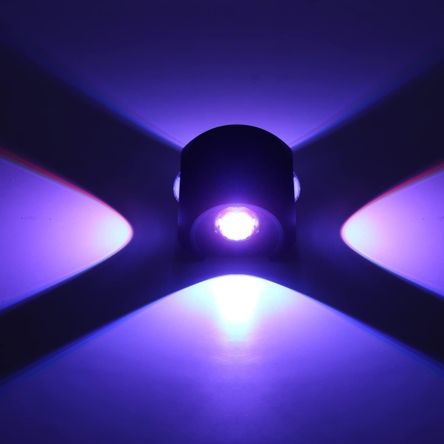 LED 4 Way Outdoor Exterior Light (Multi Colour auto Changing) Outdoor IP65 Elevation Wall/Post Lamp - Wall Highlighter - Energy Saving.