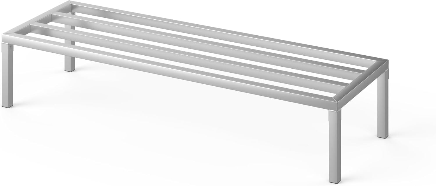 60" Long x 20" Wide | Height: 12" Off The Floor Aluminum Dunnage Rack | Storage in Restaurant, Kitchens and Garages and More!