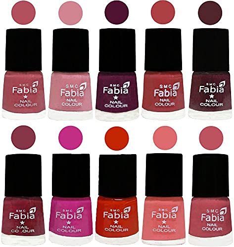 Image of ALL IN ONE (PACK OF 10), Long Lasting Glossy Nail Polish, 6 ml Each, All Vibrant Colours,02176
