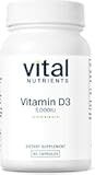 Vitamin D 5000 IU | Vitamin D3 Supplement | Healthy Bones, Teeth, Muscles*| Cellular & Immune Function | Calcium Absorption | Gluten, Dairy and Soy Free | 90 Capsules