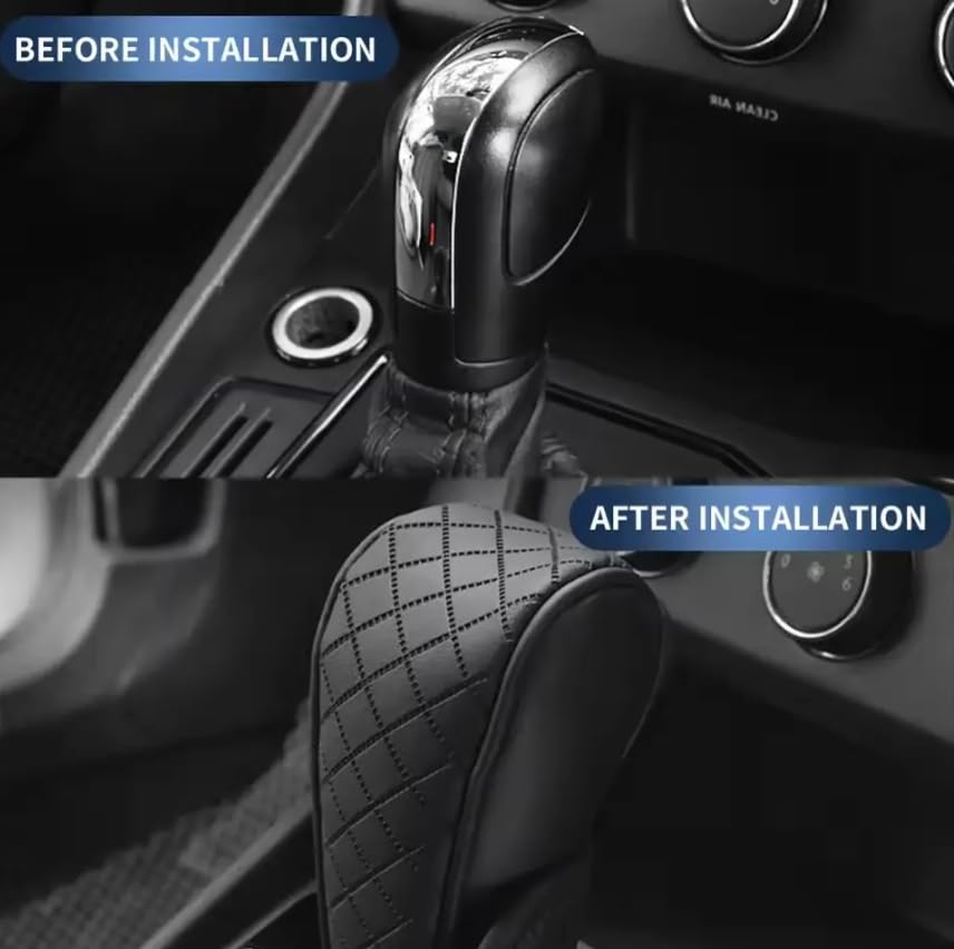 Image of YOURKARTS.COM Car Gear Knob Cover- Protective, Premium Material with Universal Fit | Non Slip Waterproof Gear Shift | Dual Color Combo (Gear Knob Cover Black) | car Accessories 2025