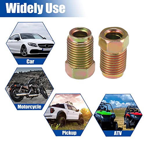 X Autohaux 20Pcs M10X1.0 Threads Brake Line Nut Fittings For 3/16" Steel Brake Line Tubing For Car #TOP3