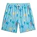 MaaMgic Jungens 4 Way Stretch Badehosen Schnelltrocknend Badeshorts mit Mesh-Futter Taschen und Verstellbarem Tunnelzug MEHRWEG,Hellblau Palmen Paddle Board,2 Jahre
