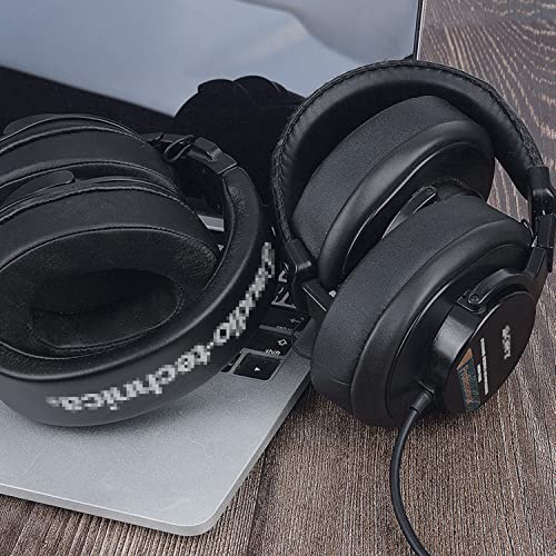 Image of SOULWIT Protein Leather Cushions for Audio-Technica ATH M50X /M40X, HyperX Cloud /Alpha, SteelSeries Arctis, Ear Pads for Sony MDR-1ABT /1RBT /1RNC /7506, Turtle Beach Stealth 420X /600 - Black