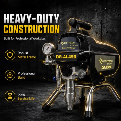 Image of DG-Tech Airless Paint Sprayer 490 | 2400W High Power Motor | 1000-3000 PSI | 3.5L /Min High-Pressure Professional Paint Sprayer for Wall, Industrial & Commercial Painting