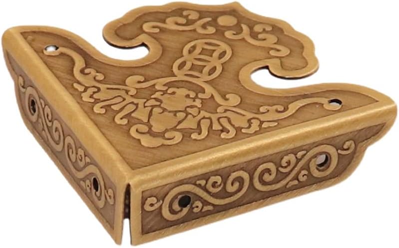 Decorative Vintage Brass Corners Protectors Bronze Furniture Table Brackets Wooden Case Metal Corner Desk Edge Covers Guards 4Pack (4,30mm)