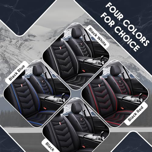 Image of Car Seat Cover 2 Seats for Nissan 370Z 2009-2020, Durable Wear Resistant Waterproof Vehicle Cushion Cover, Breathable No Odor Premium Leather Vehicle Seat Covers.(Standard,Black Blue)
