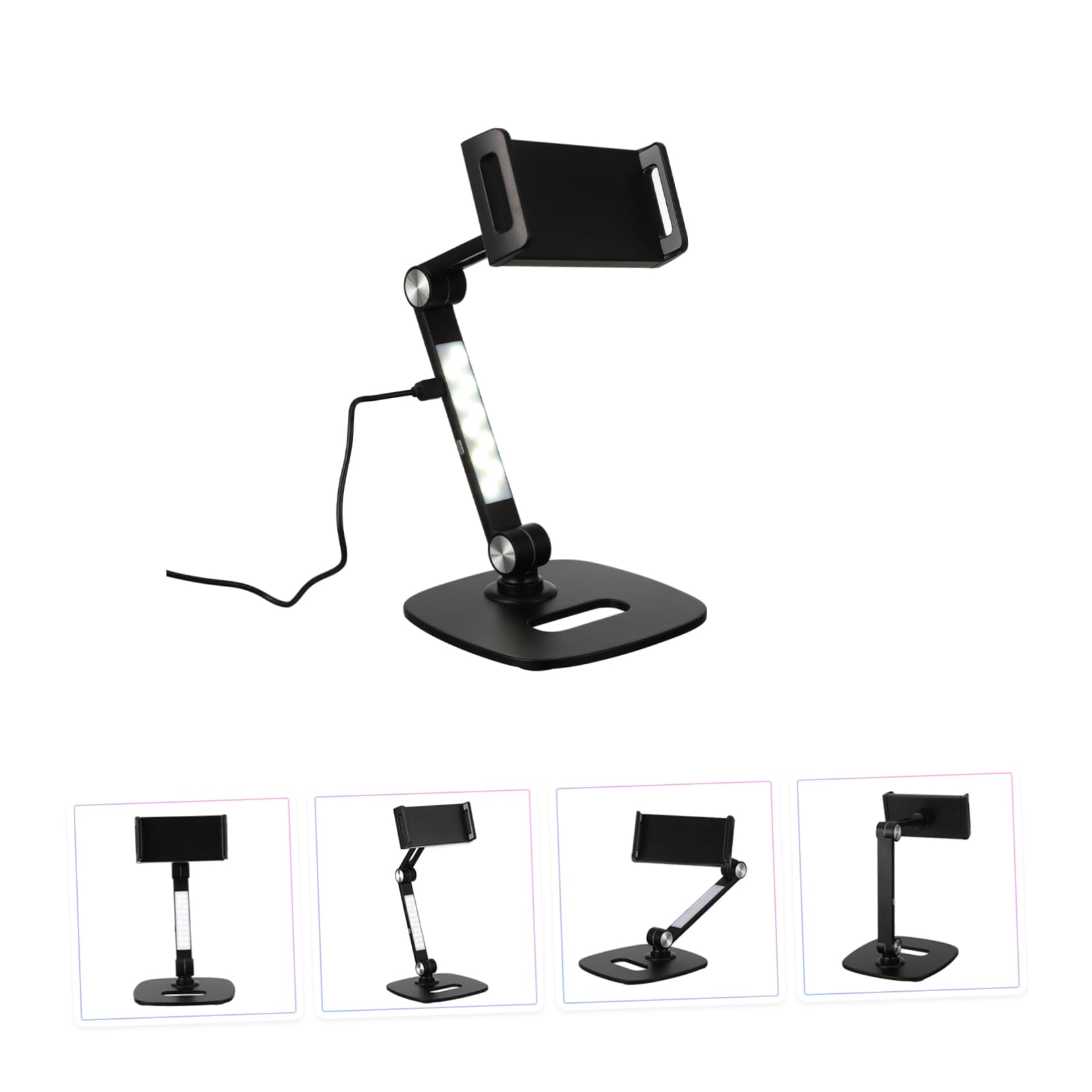 HOMSFOU Supporto per Tablet e Telefono Regolabile Resistente per Uso da Tavolo Casa Ufficio Guardare Video Film Webcast