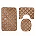 Produktbild UKKD Toilettensitzabdeckung Badezimmer Teppichboden Toilette Set 3D Geometrische Muster Velvet Weiche Dusche Elastic Absorbent SOP Anti-Rutsch-Matten Dekoration,B1,A Set (3 Stück)