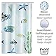 WENKO Duschvorhang Aquaria, Textil , waschbar, wasserabweisend, mit 12 Duschvorhangringen