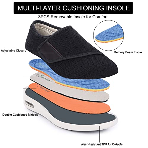 SPR&JOY Diabetic Shoes for Women, Women's Wide Width Elderly Shoes, Adjustable Closure Lightweight Breathable, Swollen Feet Walking Edema Sneakers4