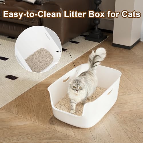 Arenero para gato blanco plástico 22.8x15x8.7 pulgadas miniatura 7