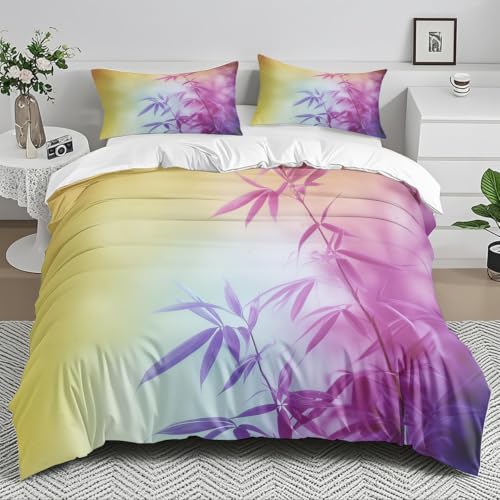 Parure de lit 200x200 microfibre respirante et durable jaune bleu - 3