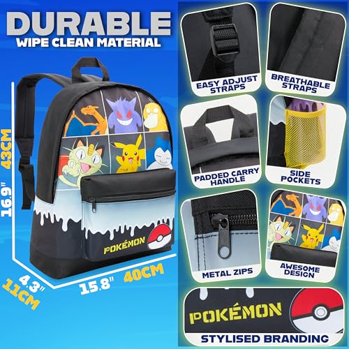Image of Pokemon Backpack Kids School Bag Boys Girls Teens Pikachu Pokeball