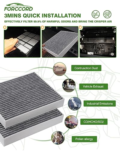 Image of Cabin & Engine Air Filter Kit Fits for Volvo XC40 2.0L 2019 2020 2021 2022 2023 2024 2025 2026 Activated Carbon Cabin Filter Replacement 31497285 31474521 Car Accessories