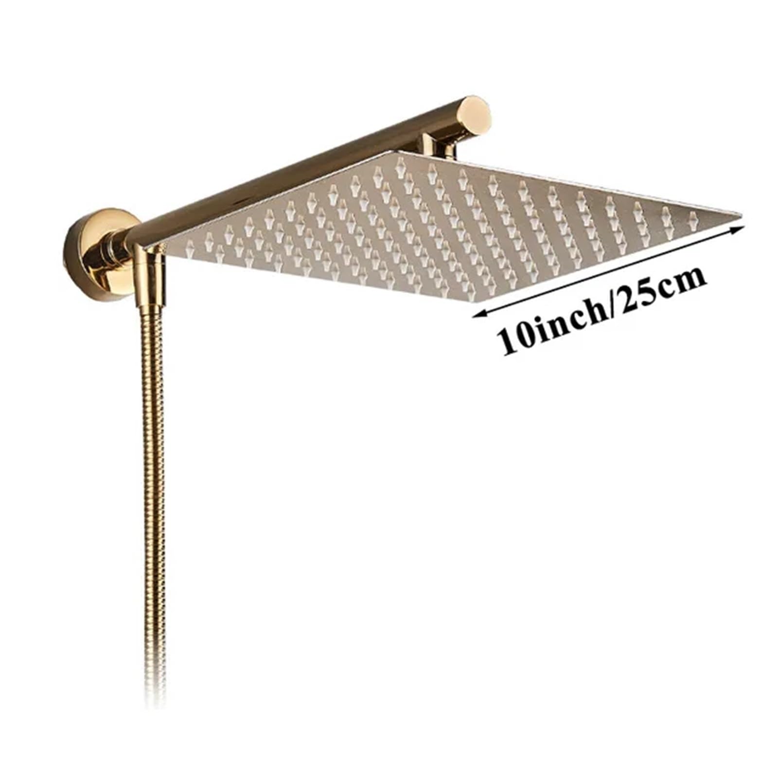 Kwadratowa głowica prysznicowa 20 cm mosiężne ramię prysznicowe 38 cm 150 cm wąż ze stali nierdzewnej montowana na ścianie głowica prysznicowa z opadami deszczu dla luksusowej łazienki