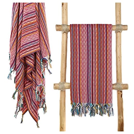 Cacala Pestemal Turkish Bath Towels Beach Towel Highly Absorbent Quick and Easy Dry Soft and Comfortable for Shower, Spa, Pool, Gym and Yoga 100% Cotton Colourful Series, 37 x 70