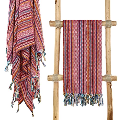 Cacala Pestemal Turkish Beach Towel Highly Absorbent Quick and Easy Dry Soft and Comfortable for Bath, Spa, Pool, Gym and Yoga 100% Cotton 37 x 70