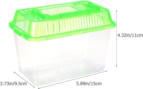 Miniatura 2 de POPETPOP Cuencos de plástico para peces, 5 unidades, pequeño hábitat mundial, portátil, tanque de plástico transparente, caja de acuarios, caja de