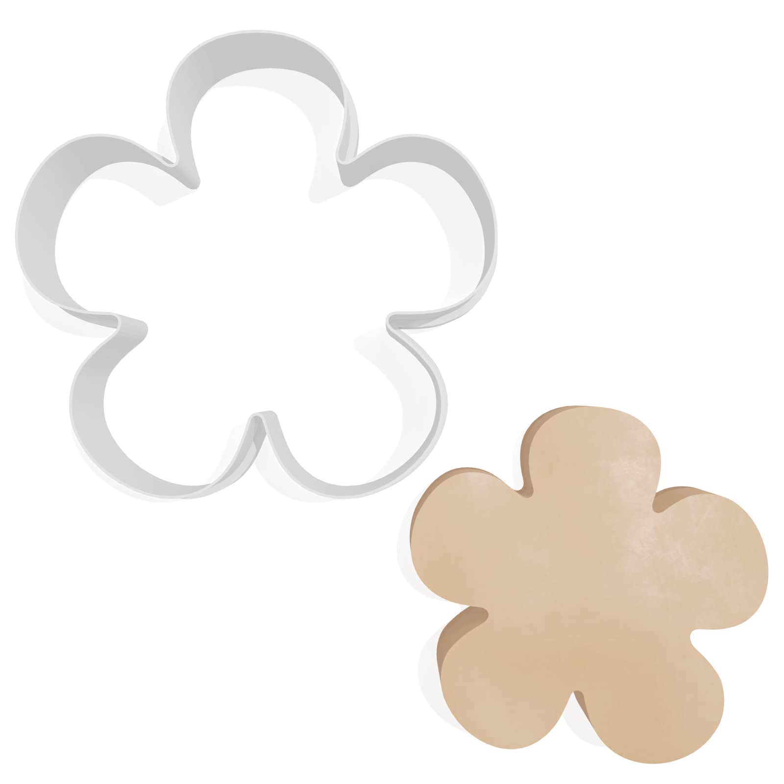 Flower Petal Cookie Cutter - 3 Sizes, White, 10cm