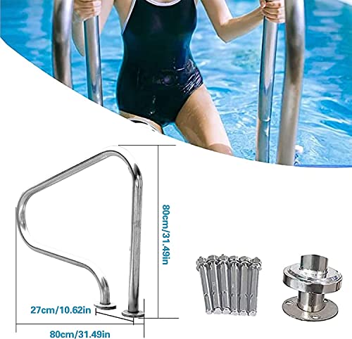 Barandilla para piscina en acero inoxidable 3 curvas miniatura 5