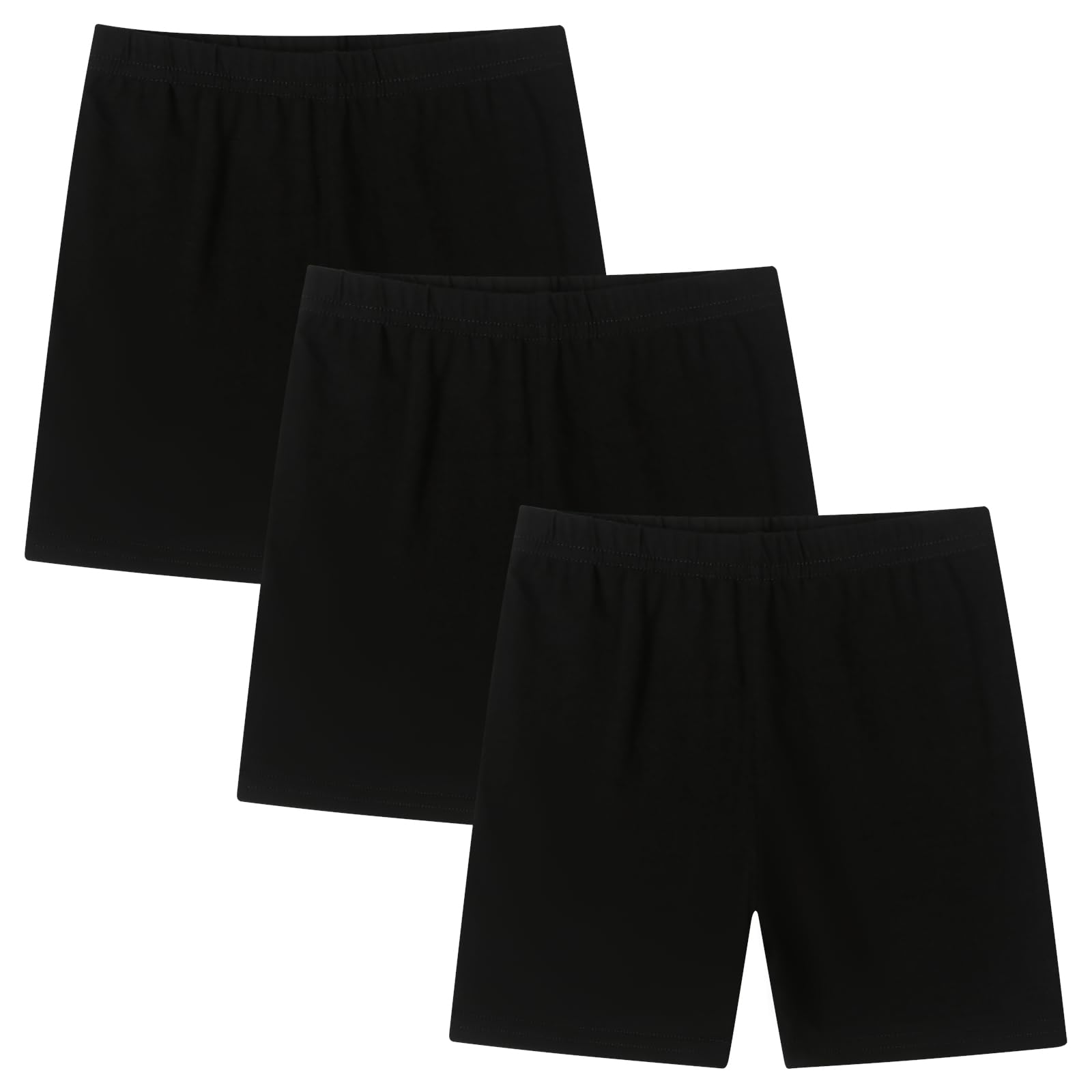 Lot de 3 paires de pantalons de cyclisme pour fille - Pantalon de sport court - Pantalon d'été en coton - Pour fille de 5 à 14 ans