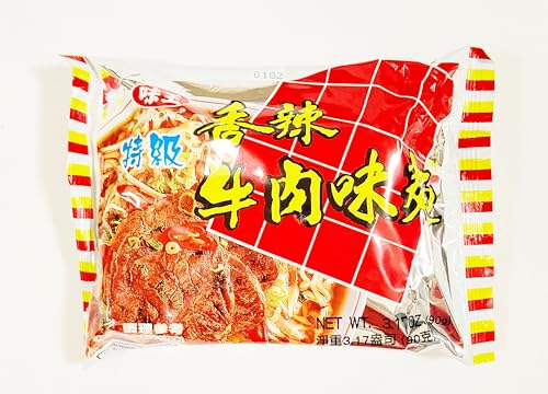 Hot Spicy Beef Flavored Instant Noodle, 3.17 oz (90g), 10