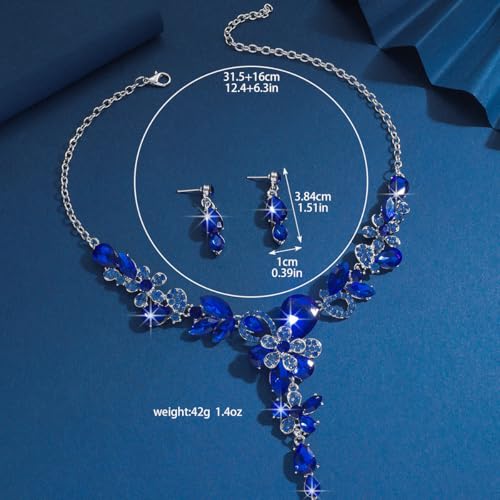 Image of Shining Diva Fashion Stylish Design Fancy Crystal Necklace Jewellery Set for Women | Trendy Celebrity Inspired Jewellery