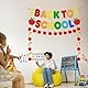 Glitzerndes Schulanfangsbanner, buntes Apfel-Bleistift-Girlandenbanner für den ersten Schultag, Klassenzimmer-Dekoration, Lehrergeschenke, Partyzubehör mit Apfel-Motiven