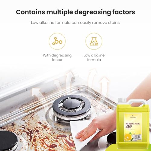 Image of Shatras Yellow Lime Dishwash Gel with Active Salt - Powerful Antibacterial Formula, Refreshing Citrus Scent, Residue-Free Cleaning for All Utensils, Fast-Acting and Effective