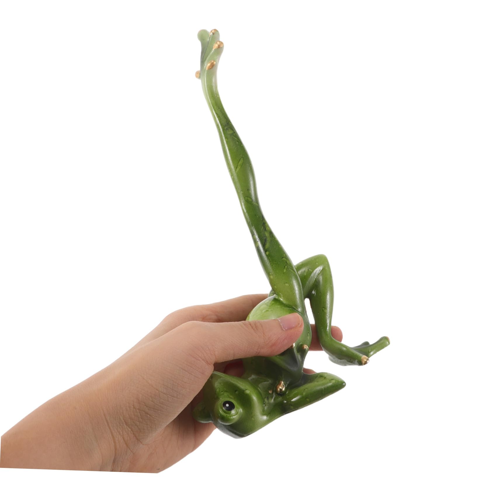 Gatuida 2 Piezas Estatuas de Rana de Resina para Yoga Figuritas Decorativas Creativas para Escritorio Oficina Jardín y Patio Esculturas Divertidas para Ambiente Zen y Meditación