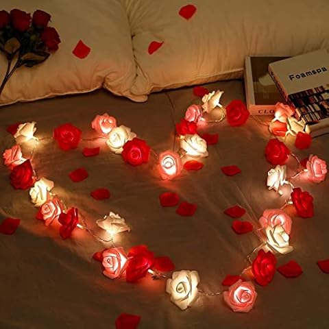 Gukasxi Rose Flower String Lights for Decor Cover