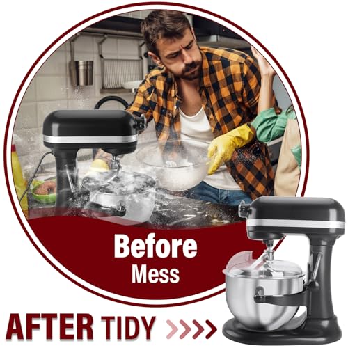 Image of Pouring Shield for KitchenAid Stand Mixers Bowl Lift 6-7 QT Stainless Steel (Only),Safety Pouring Shield,Splatter Guard for Kitchen aid Mixer Bowl,Kitchen aid Accessories and Attachments