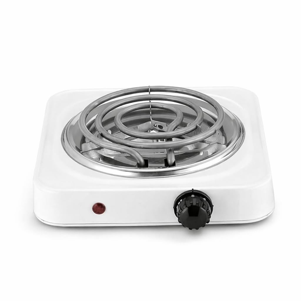 Single Burner Electric Hot Plate Stove with Adjustable Temperature Control, Compact Portable Coil Cooktop for Home, Hostel, Office, Travel & Emergency Cooking, Energy Efficient Design
