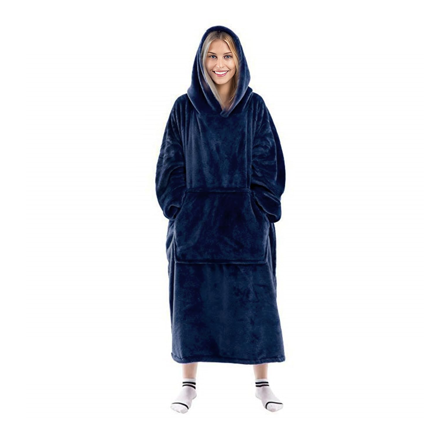 Hoodie Blanket, Super Soft Warm Oversized Blanket Hoodie, Comfortable Giant Pocket Sweatshirt Blanket, Sherpa Fleece for Women Men One Size Fit All