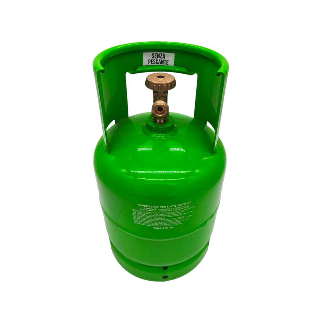 nr° 1 Bombola neutra vuota per stoccaggio gas refrigerante - capacità 7 Lt - completa di valvola monofase (gas) uscita 21,7 x 1/14 destro - Usata quasi nuova