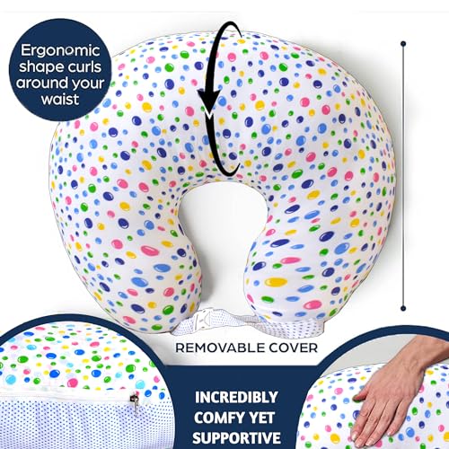 Image of VParents Multipurpose Baby Feeding Nursing Cum Maternity Pillow for New Born Cotton, Recommended for Maternity, Nursing, Medical Bluebell (Blue) 110253