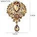 Axmerdal Wedding Bridal Big Crystal Rhinestone Bouquet Brooch Pin for Women (gold)