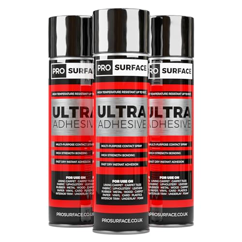3 Cans Ultra Adhesive - High Temperature Multi-Purpose Contact Spray Adhesive 500ml