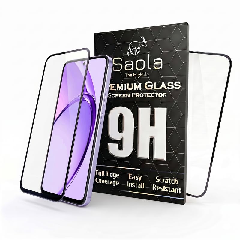 Image of Saola HD Clear Tempered Glass for OPPO A3 Pro | High Strength 9H Protection, Smooth Touch, Full Coverage Screen Guard, 2-Step Installation Kit | Quick & Easy Application (Pack of 2)