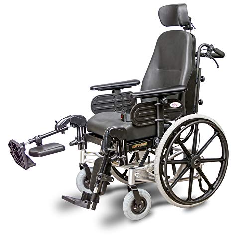 EV Rider Spring Manual Wheelchair with Tilt-n-Space High Back Lightweight 18\" Ergonomic Seat