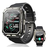 VIRAN Military Smart Watch for Men, IP68 Waterproof Rugged Smartwatch with Bluetooth Call (Answer/Di